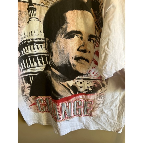 Vintage Obama "Change" Pro Tag Super Heavy T-shirt - Mens 3XL - Picture 2 of 6
